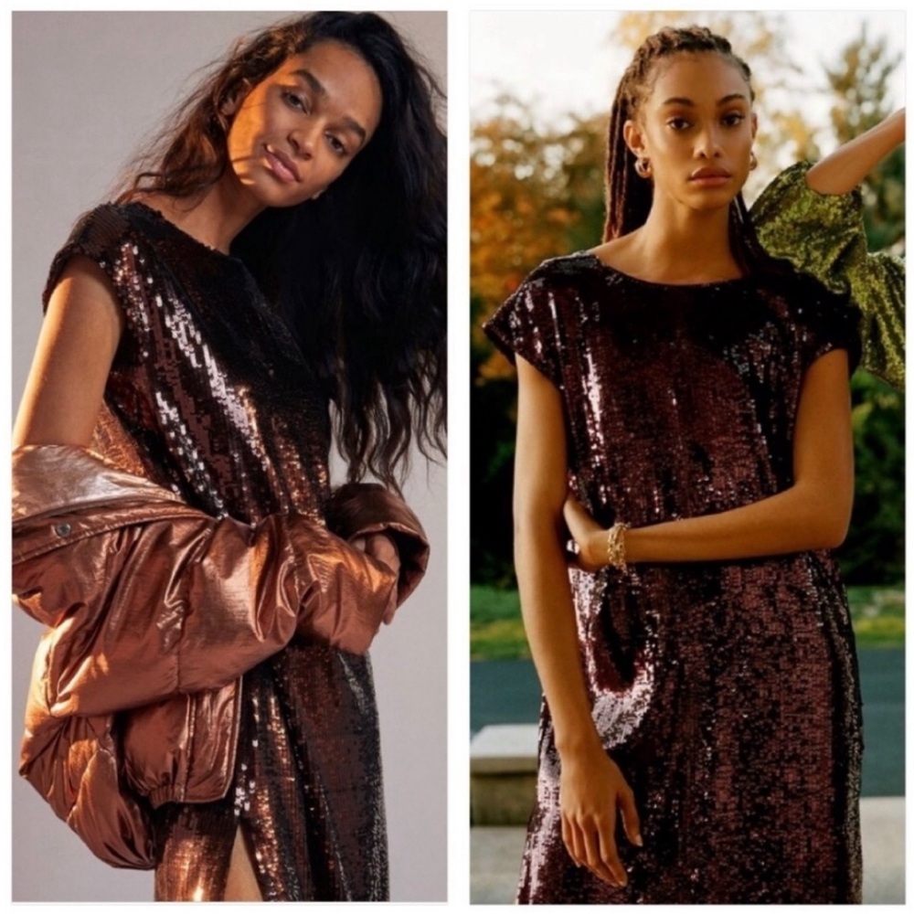 NWT Anthropologie Maeve Kara Sequin Sleeveless Dress 💜